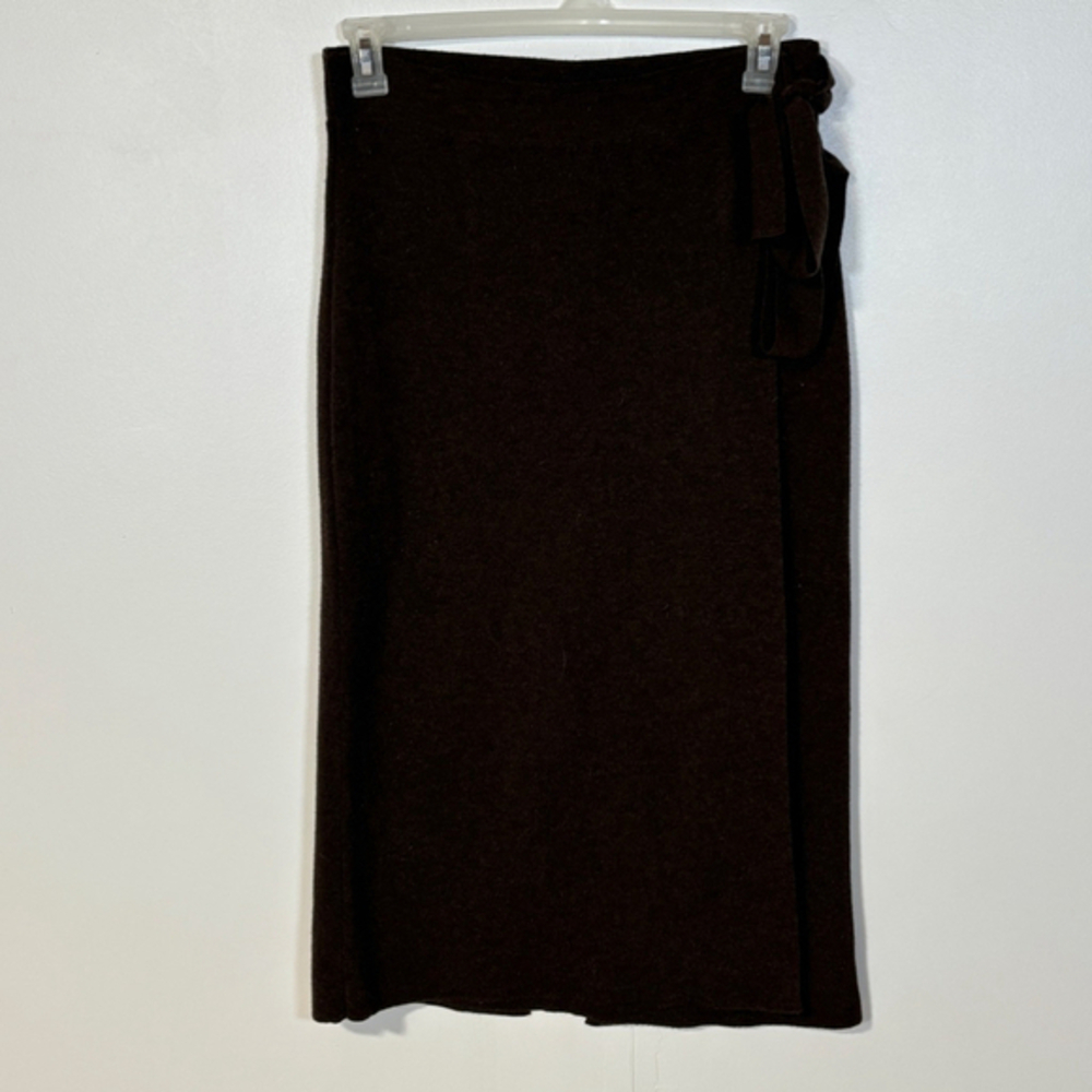 Nice Things Paloma S Skirt Women’s Large Brown Midi Maxi Wool Blend Faux Wrap